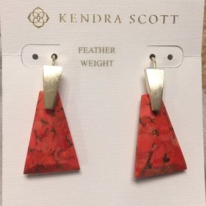 Kendra Scott Bronze Veined Red Magnesite  Earrings
